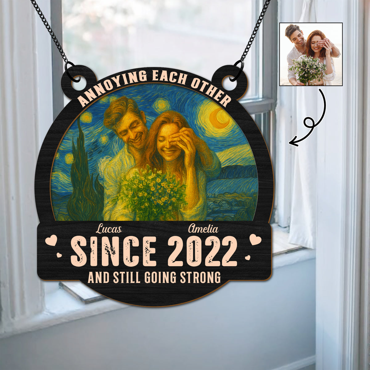 Custom Photo Couple Still Together, Still Strong Personalized Suncatcher HA75 897184