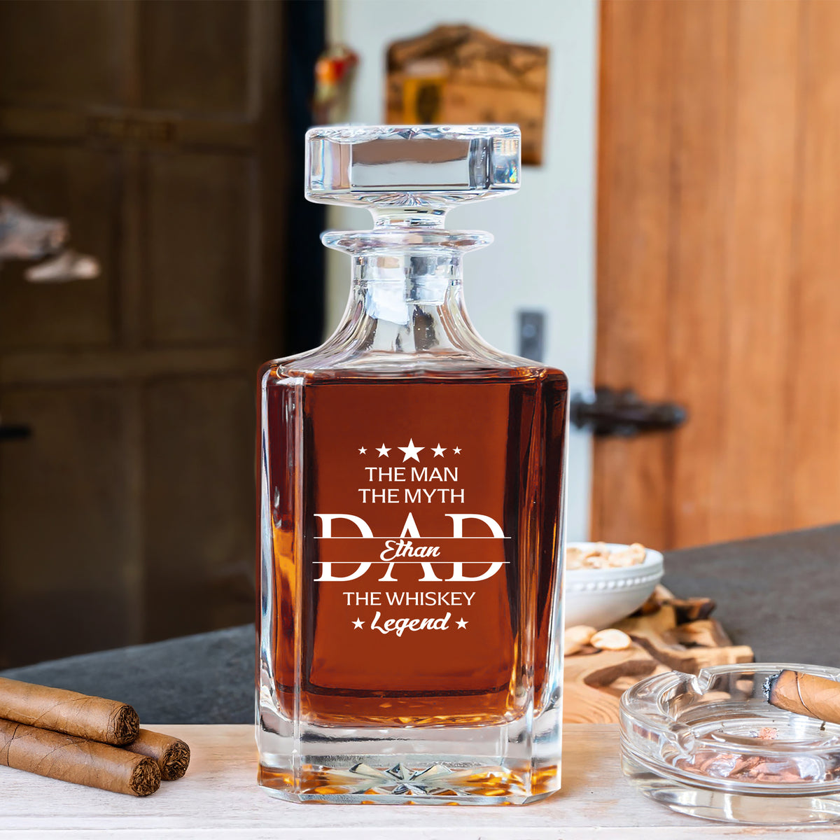 Personalized Gift To Dad The Man The Myth The Legend Decanter HO82 894496