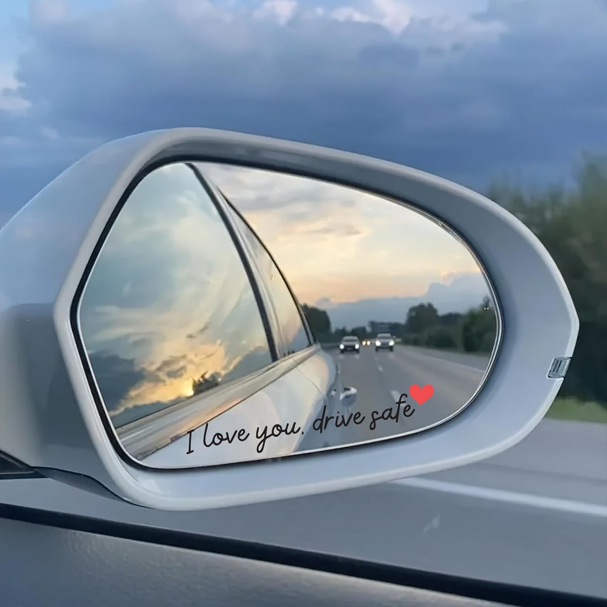 I Love You, Drive Safe Cute Rearview Mirror Car Sticker Gift For Your Lover LM32 897453