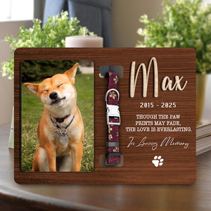 Custom Dog Photo Forever In My Heart Memorial 2-Layers Wooden Collar Sign LM32 893791