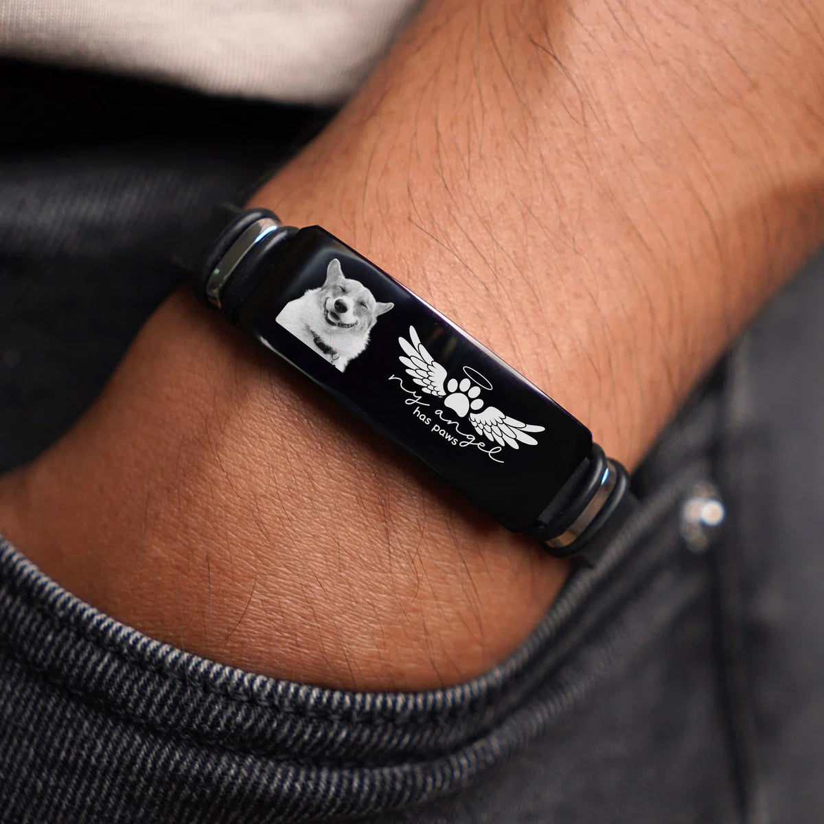 Personalized Pet Memorial Wristband Bracelet Pet Loss Keepsake, Pet Memorial Gift LM32 669631
