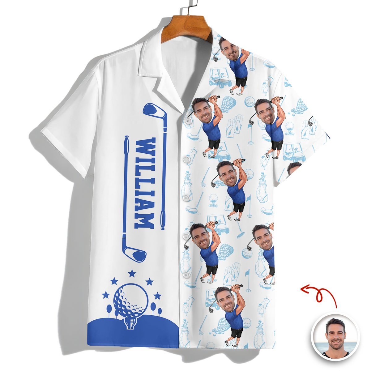 Custom Funny Golfer Photo Hawaii Shirt Gift For Golfer, Golf Lovers LM32 897615