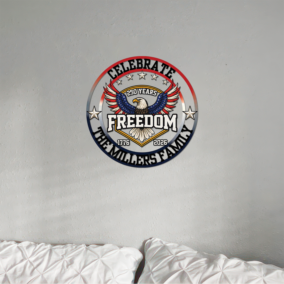 250 Years of Freedom America 1776–2026 Anniversary Monogram Metal Sign Patriotic Gift CH07 910416