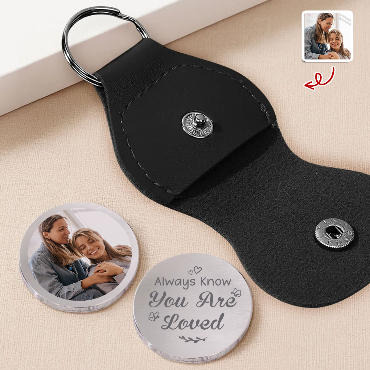 Custom Photo Always Know You Are Loved Personalized Pocket Hug Mother's Day Gift For Mom, Grandma HA75 920724