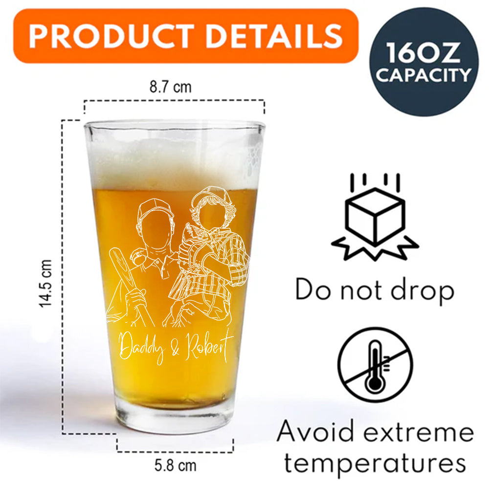 Custom Photo Dad and Kid Beer Glass - Gift for Father’s Day LM32 899985
