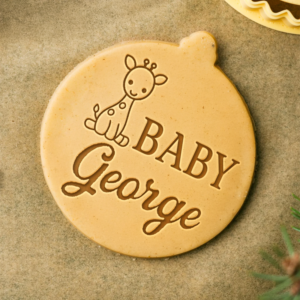 Custom Name Animal Baby Shower Cookie Stamp - Personalized Baking Gift CH07 180140