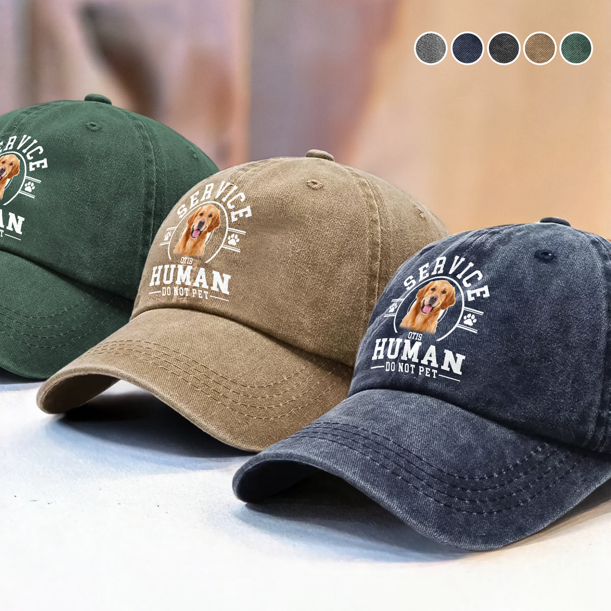 Custom Photo Service Human, Do Not Pet Washed Denim Baseball Cap HA75 892830