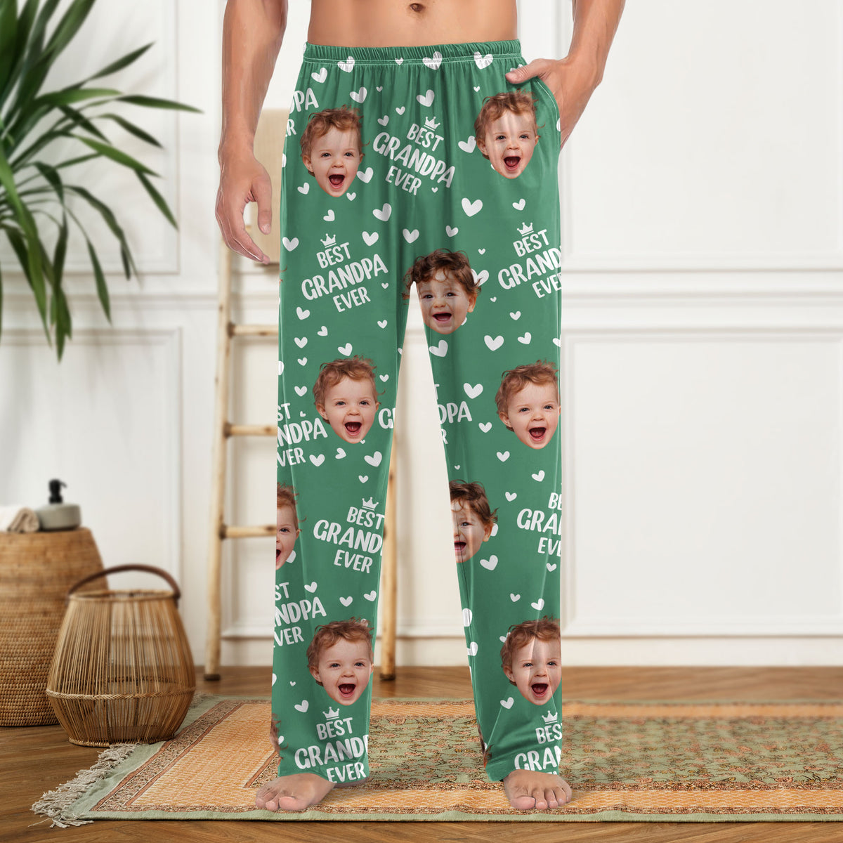 Custom Cute Photo Best Dad Ever Pattern Pajamas For Family LM32 893689