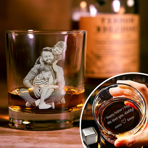 Custom Photo We Love You Daddy Happy Father's Day Whiskey Glass TH10 892793