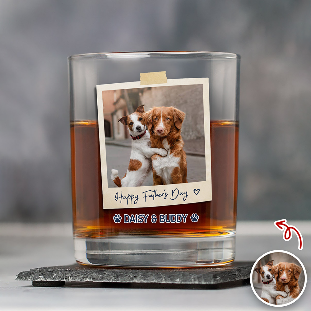 Best Dog Dad Ever Custom Dog Photo Whiskey Glass Dad Gifts CH07 911422
