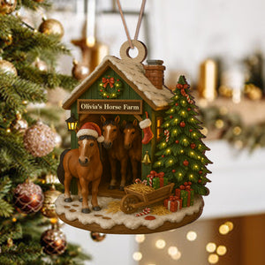 Custom Name Horse Farm Wood Ornament – Christmas Gifts for Women & Men LM32 895613