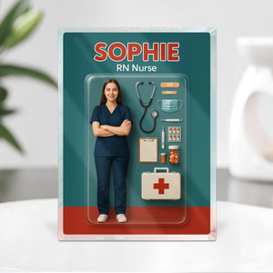 Custom Photo 3D Effect Nurse Figure Acrylic Block Plaque, Unique Keepsake HO82 893910