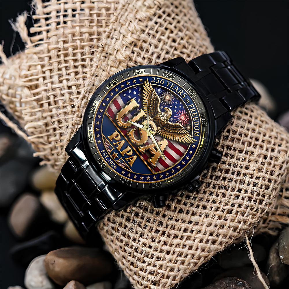 Personalized Dad Grandpa 250 Years Of Freedom Men's Wrist Watch Gift For Dad, Grandpa HA75 921346