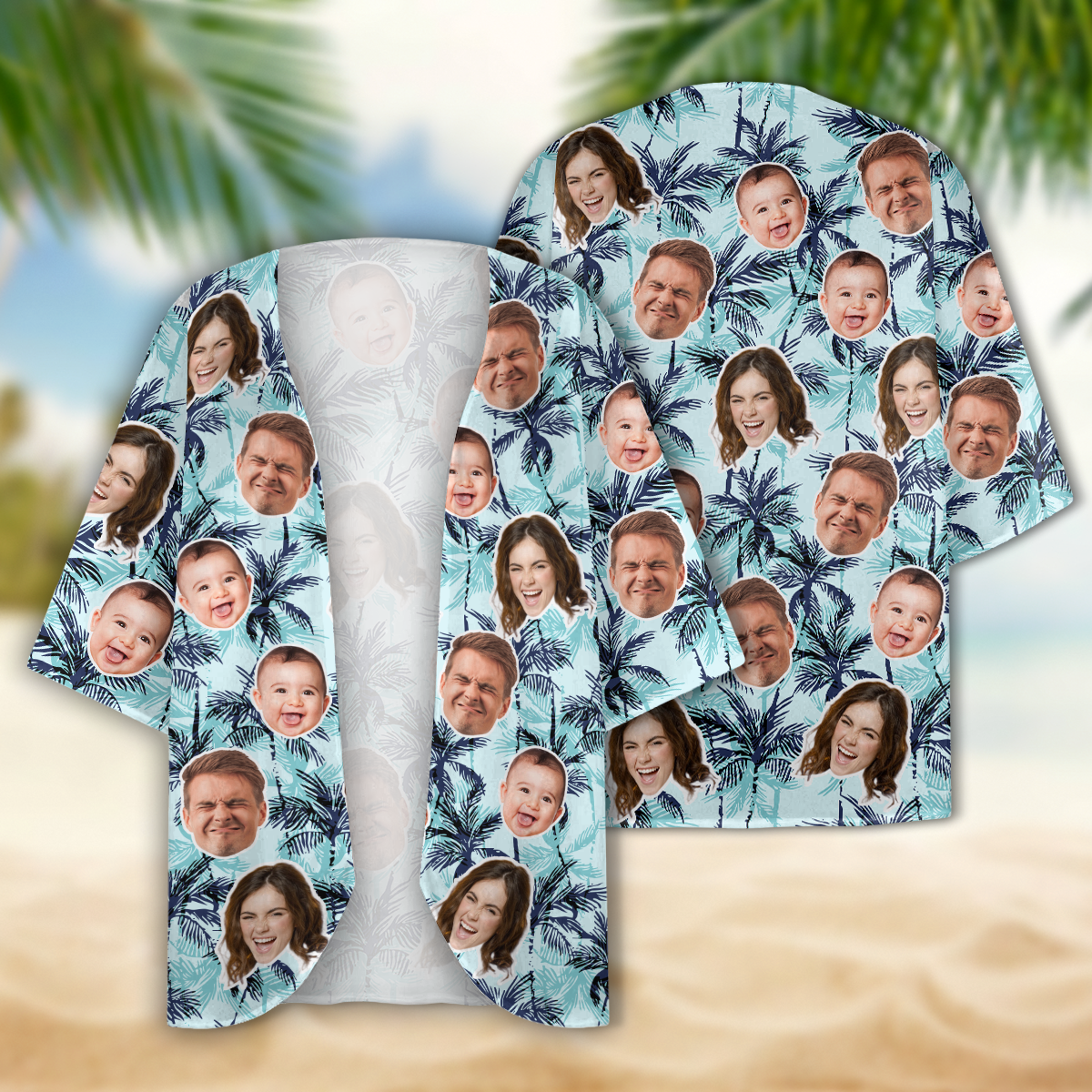 Custom Human Face Photo On Family Kimono Cover TH10 894163