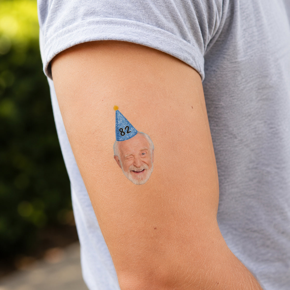 Custom Face Temporary Tattoos With Party Hat, Personalized Birthday Favor TH10 170587