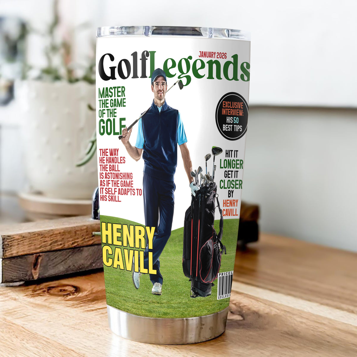 Custom Photo Golf Legends Magazine Fat Tumbler TH10 898603