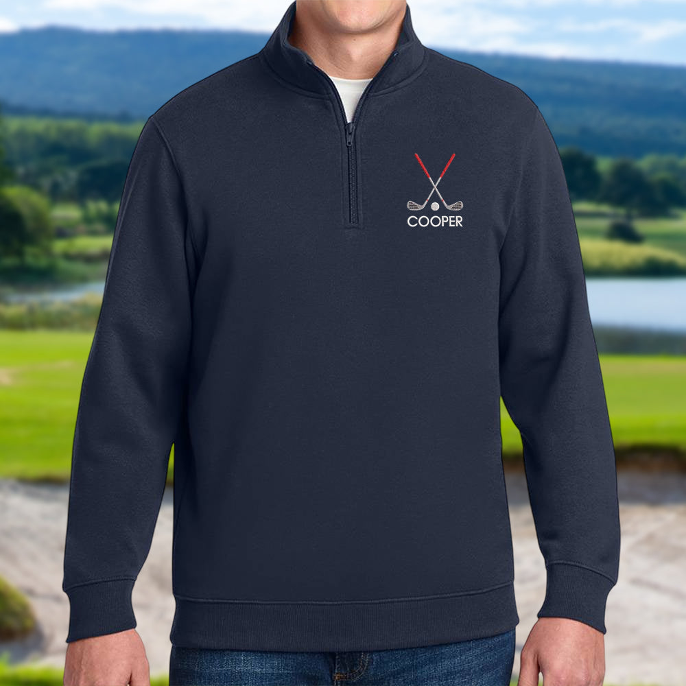 Personalized Name Embroidered Golf Quarter Zip Sweater, Unique Golf Enthusiast Gift, Golfers and Coaches Gift HO82 900730