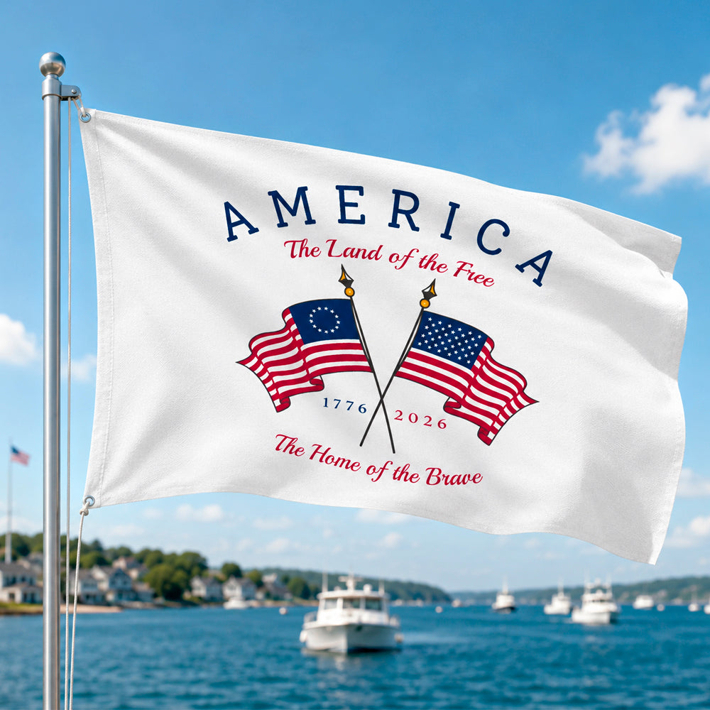 America The Land Of The Free House Flag TH10 170227