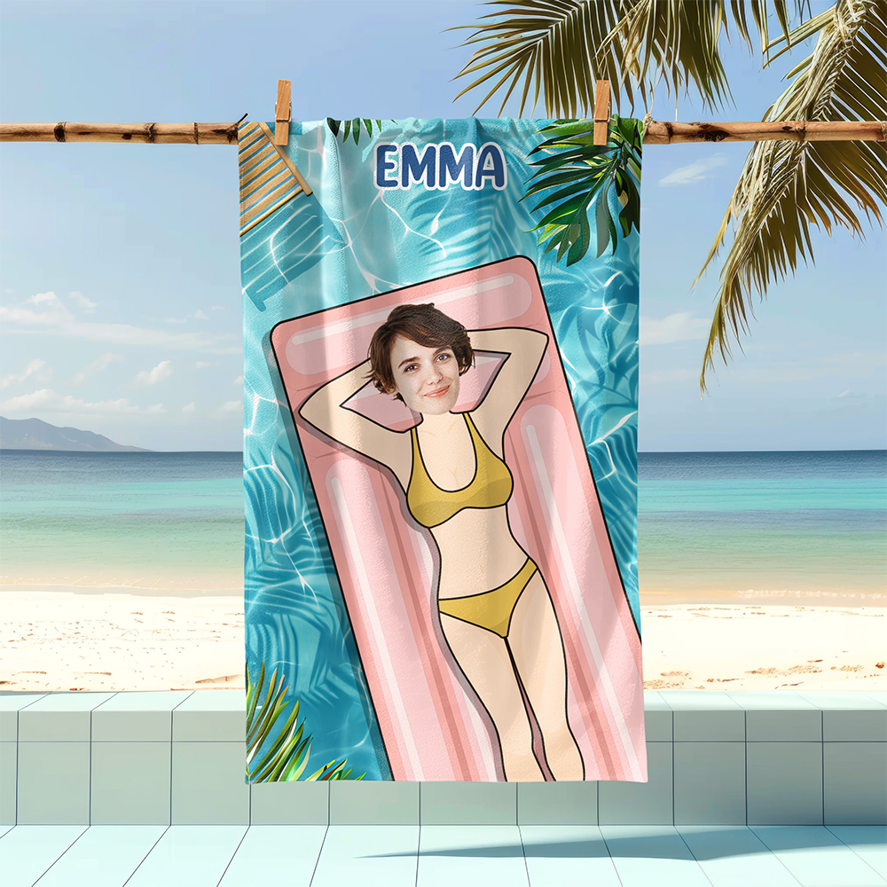 Custom Funny Photo Beach Towel Summer Holiday Gift CH07 895802