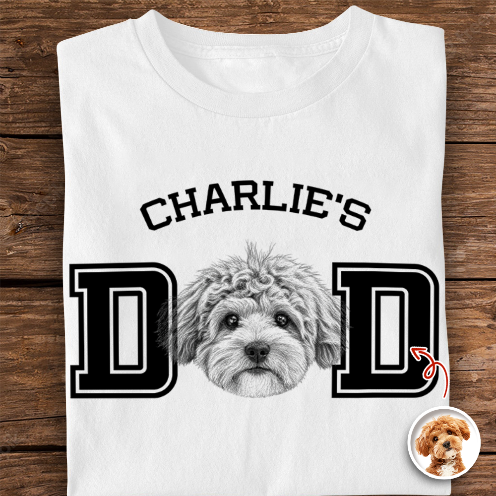 Custom Photo Dog Cat Dad White Shirt - Father’s Day Gift for Dog & Cat Lovers HA75 921418