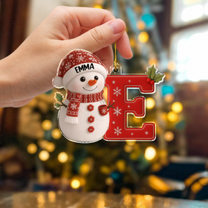 Little Snowman Joy with Initial Letter - Personalized Acrylic Ornament LM32 895963