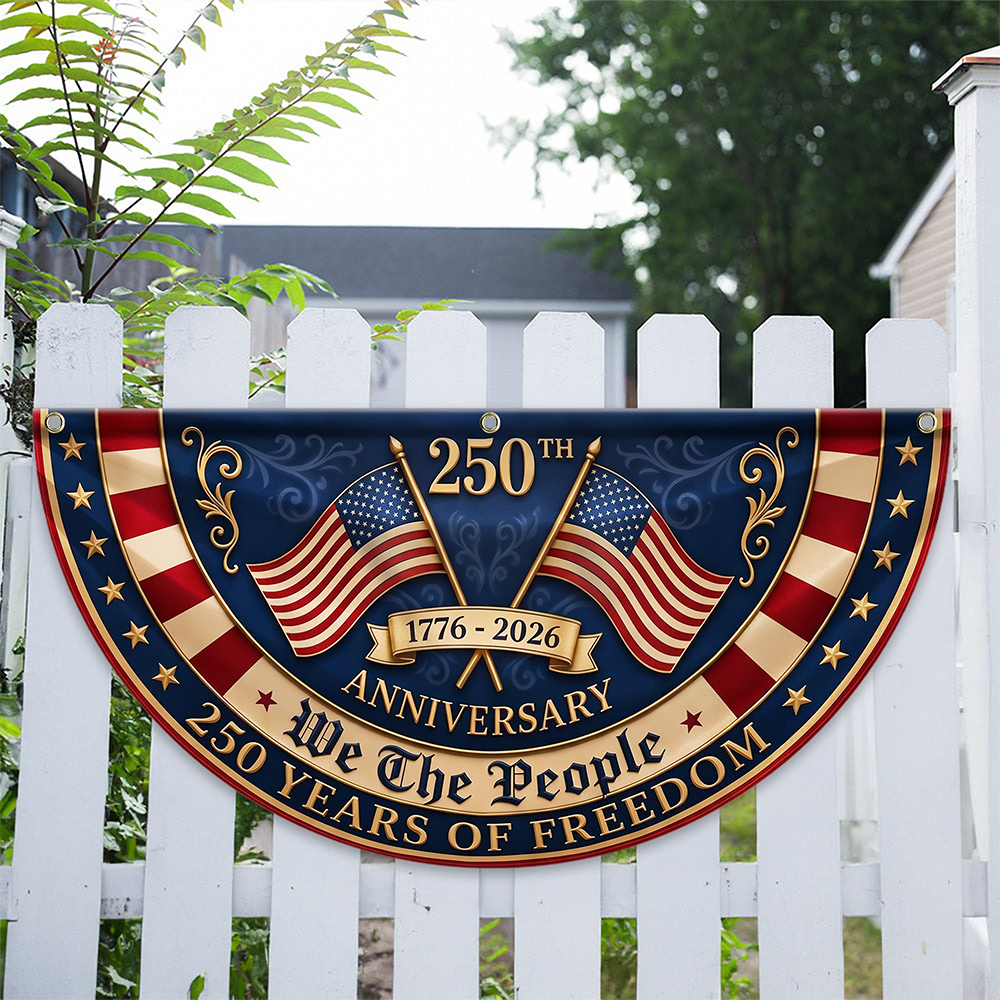 We The People US 250th Anniversary 1776–2026 Non-Pleated Fan Flag CH07 911822