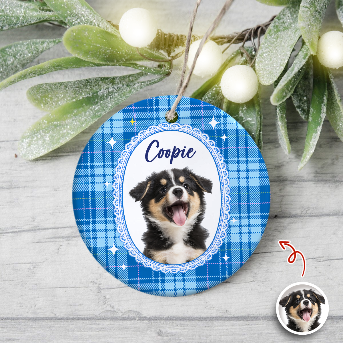 Custom Pet Photo Vintage Ceramic Ornament Gift For Pet Lovers LM32 669755
