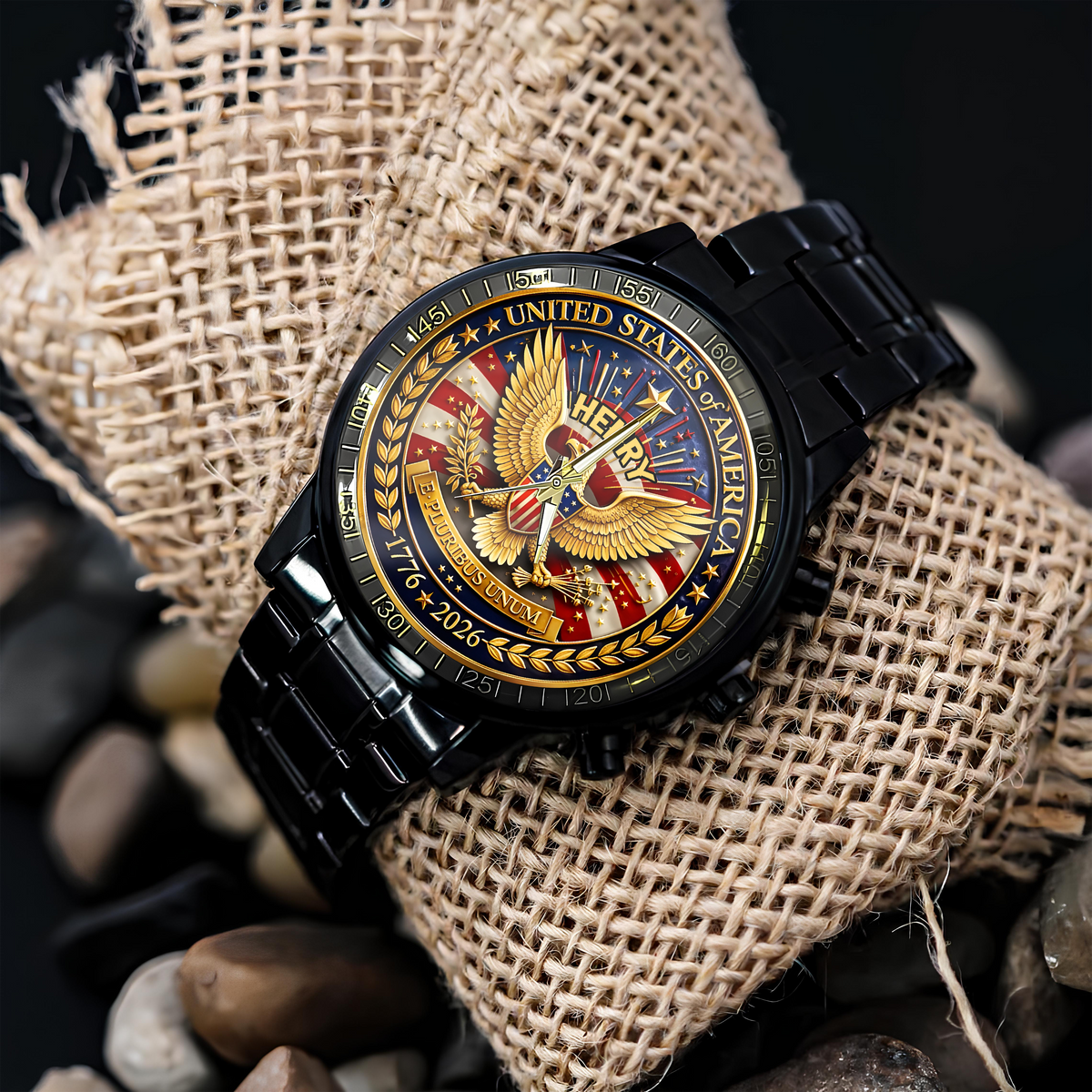 Custom Name America 250th Anniversary 1776 - 2026 Patriotic Wrist Watch CH07 911166