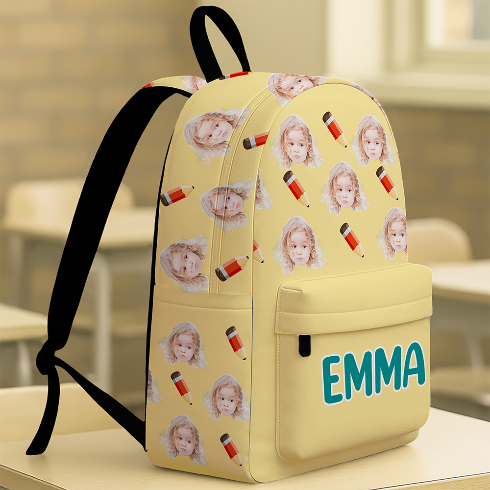 Custom Face Photo With Icon Back To School Gift For Kids LM32 893865