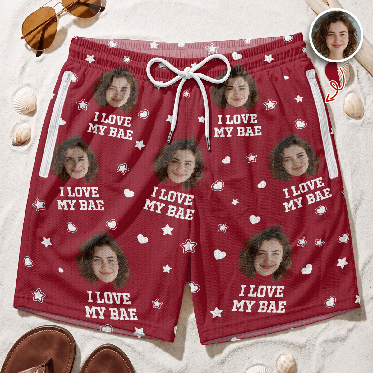 Custom Photo Funny I Love My Wife 2-in-1 Swim Trunks For Men TH10 170529
