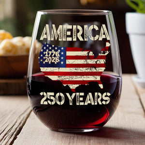 250 Years America Anniversary 250th Independence Day Wine Glass HA75 897358