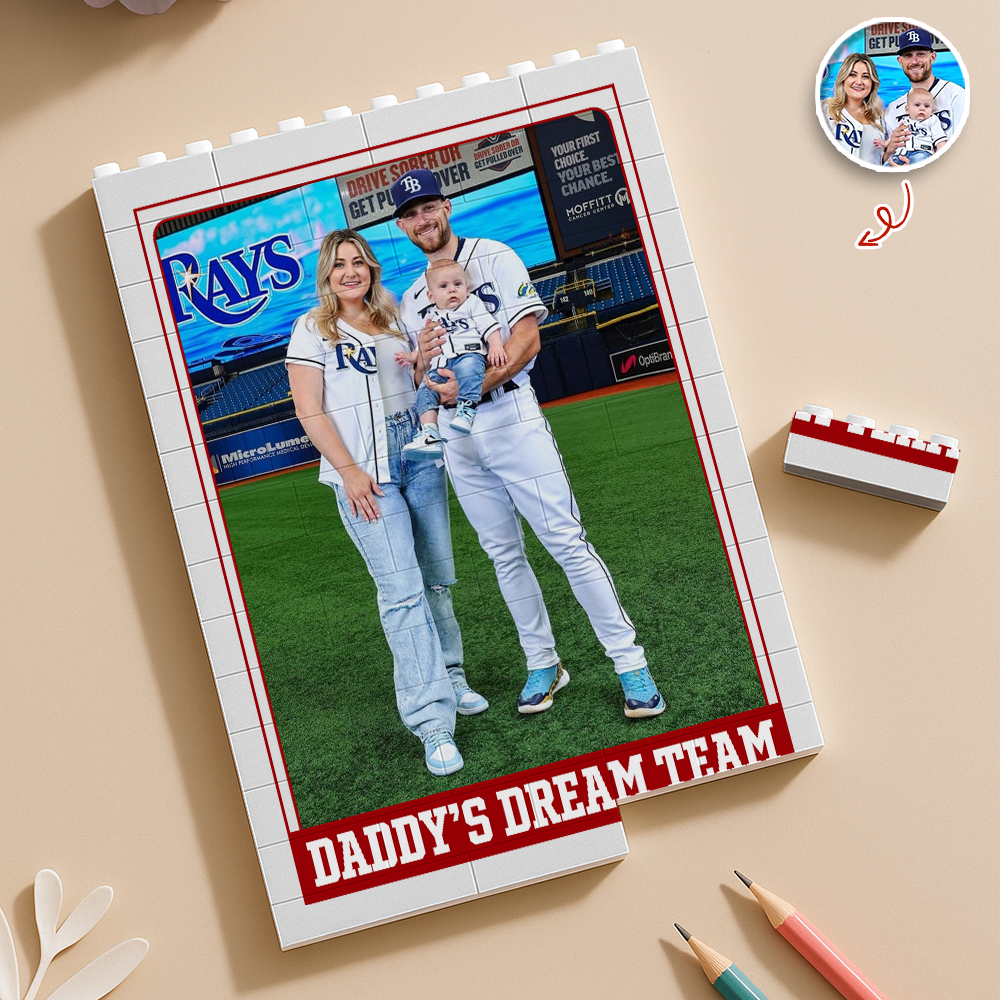 Custom Family Photo Dream Team Building Brick Block TH10 170013