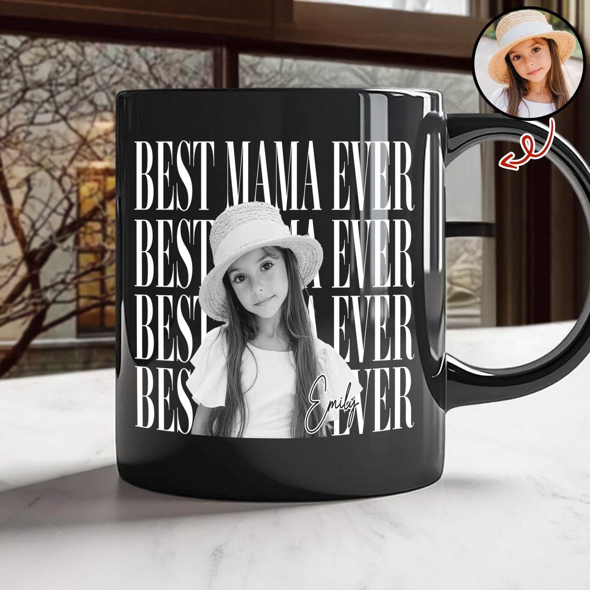 Personalized Vintage Photo Best Dad Mom Ever Black Mug Gift For Father's Day HA75 921432
