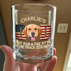 Custom Photo Dog Dad The Man The Myth American Flag Dad Rock Glass HA75 892272