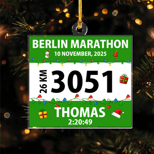 Personalized Race Bib Christmas Acrylic Ornament Gift for Marathon Lovers HO82 900644