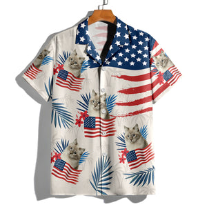 Custom Dog Cat Photo American Flag Hawaiian Shirt 4th of July Gift CH07 896110