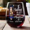 I Wined A Lot Graduation Stermless Wine Glass Personalized Gift HO82 893662