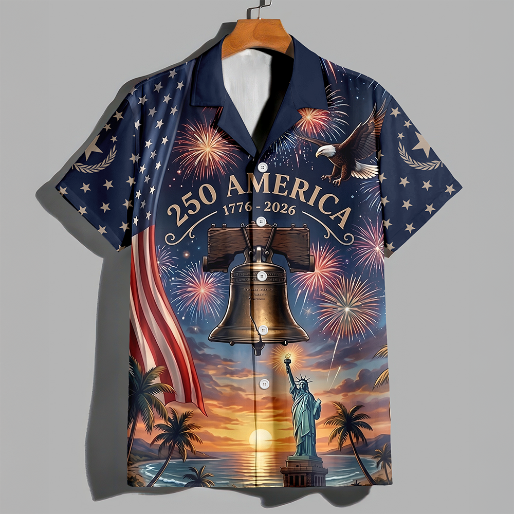 Personalized US 250th Anniversary 1776-2026 Liberty Bell Patriotic Hawaiian Shirt LM32 669359