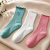 Custom Initials with Bows Embroidered Ruffle Socks Bridesmaids Gift CH07 180462