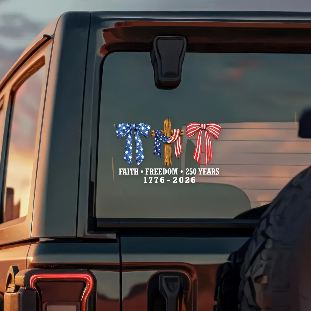 Faith Freedom 250 Years Jesus Christian America Car Window Decal Sticker HA75 920988