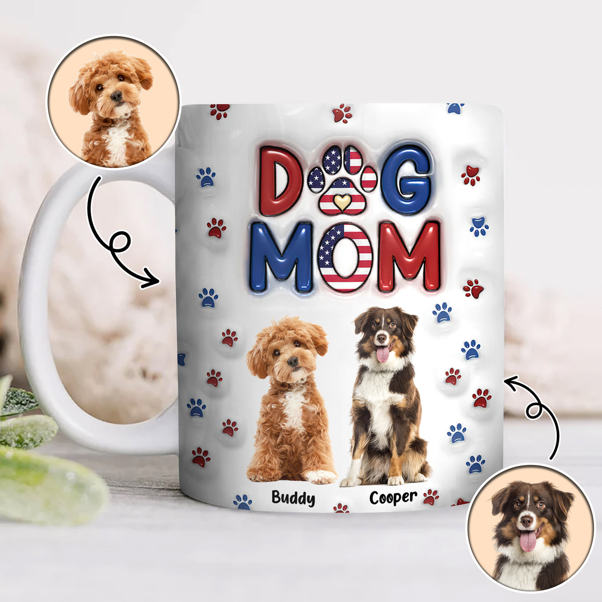 Custom Photo My Lovely Dog - Personalized 3D Inflated Effect Mug LM32 893935
