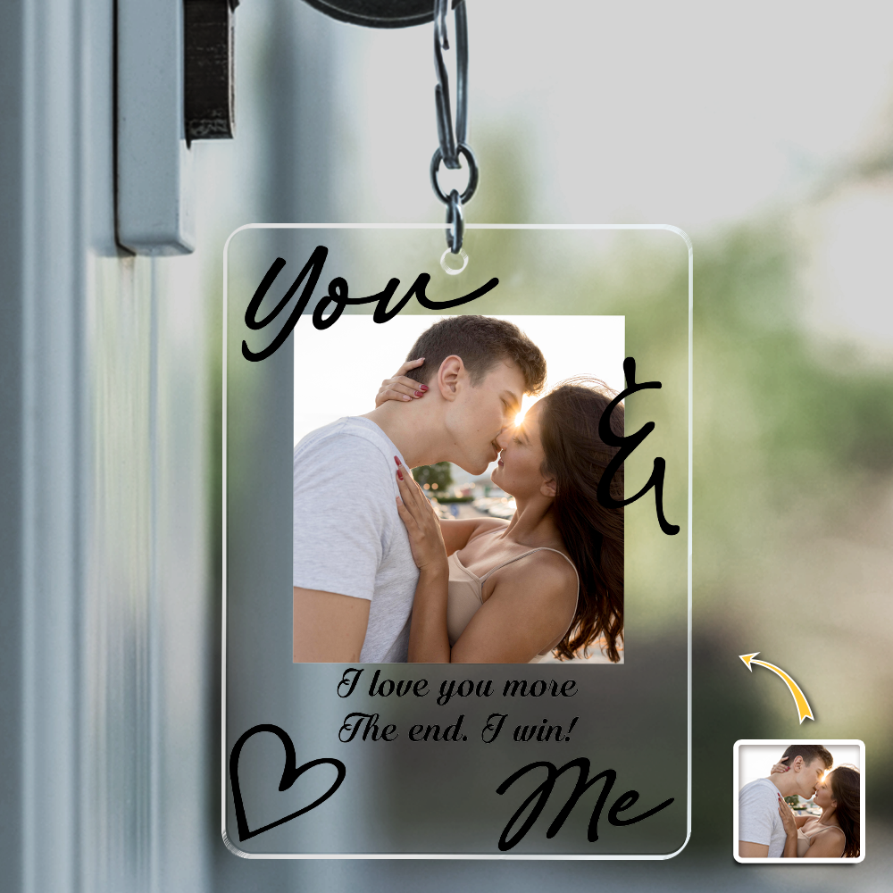 Custom Photo You & Me Acrylic Keychain - Personalized Valentine's Day Gift HA75 920036