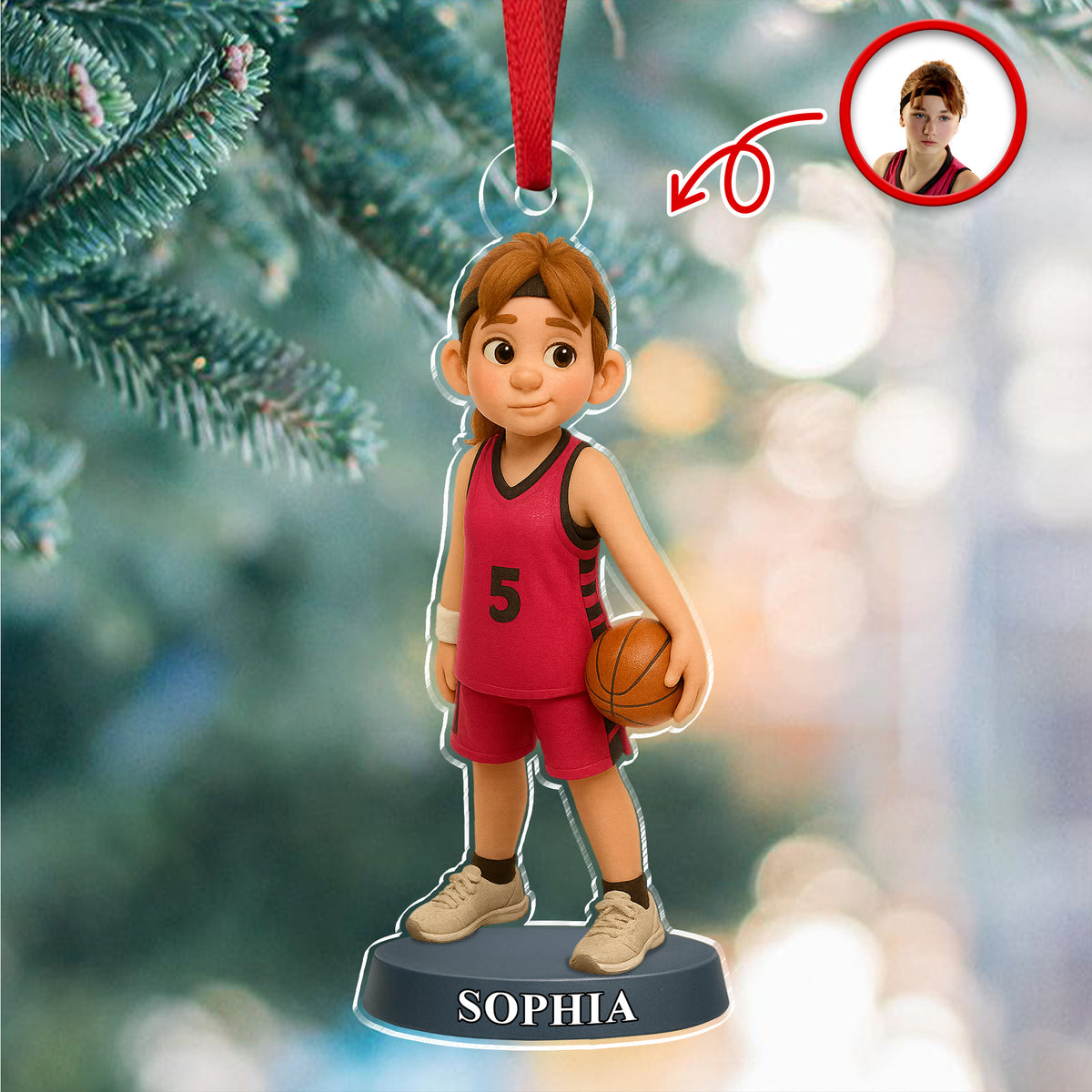 Custom Photo Basketball 3D Effect Figure Art Acrylic Ornament Gifts For Sports Lovers HA75 897622