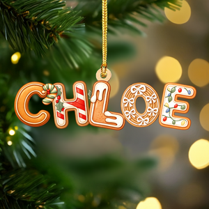 Custom Name Gingerbread Alphabet Personalized Acrylic Ornament HA75 898354