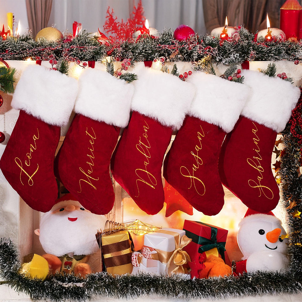 Custom Name Red Christmas Stocking Personalized Gift HO82 900442