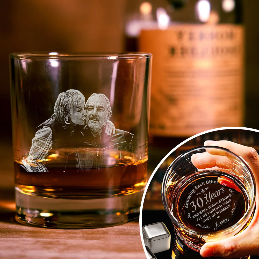 Custom Photo Annoying Each Other For Years Couple Whiskey Glass TH10 892945