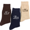 Custom Initial & Wedding Date Embroidered Socks, Bachelor Party Favors, Groomsmen Gifts CH07 180424