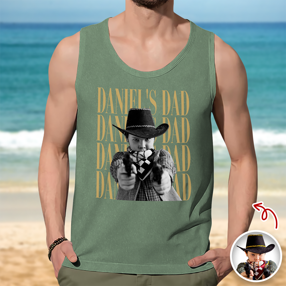 Personalized Vintage Photo Dad, Mom Tanktop CH07 911702