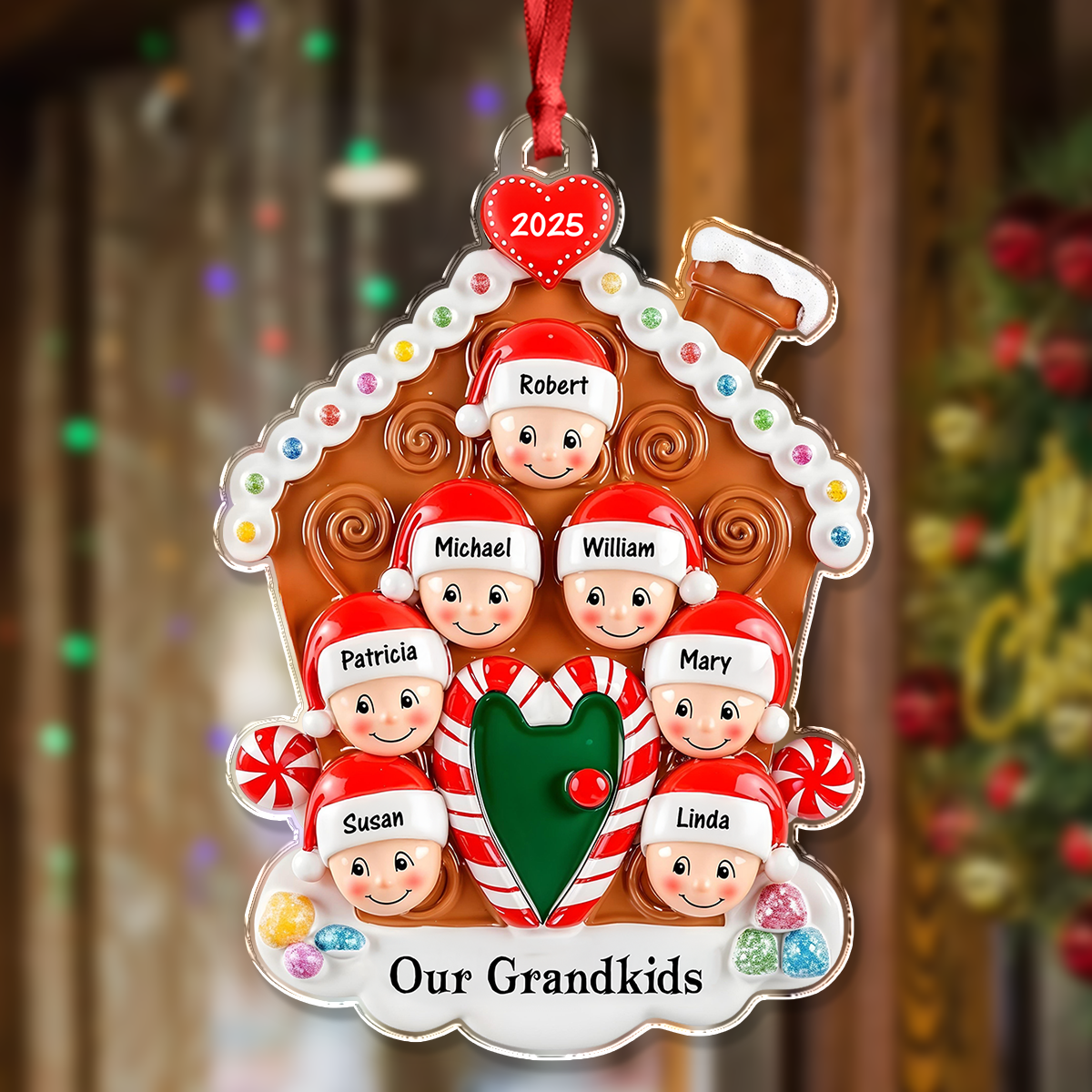Custom Name Our Grandkids Merry Christmas Family Acrylic Ornament LM32 895523