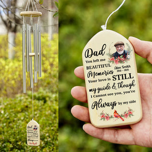 Custom Photo Dad Mom Left Me Beautiful Memories Personalized Wind Chimes Memorial Gift CH07 895278